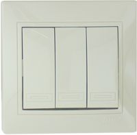 Выключатель 3-кл. СП Мира крем/крем. Lezard 27181