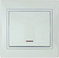 Выключатель 1-кл. СП Мира с подсветкой бел/бел. Lezard 30855