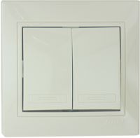 Выключатель 2-кл. СП Мира крем/крем. Lezard 31748