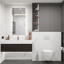 Марс Грей Керамогранит белый 60х120 матовый карвинг