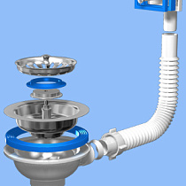 Перелив Ани для мойки 3-1/2" диам. 90мм 17896