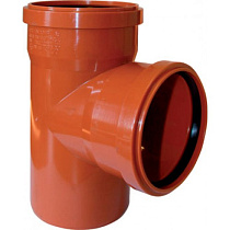 Тройник Дн 110х110 90* ПП (наружная канализация) рыжий 48198