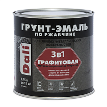 Грунт-эмаль по ржавчине "DALI"графитовая 3 в 1 серебристая 0,75л (6) Рогнеда 71333