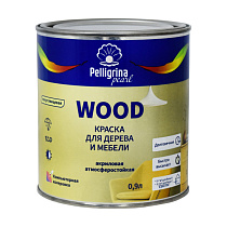 Краска "WOOD" для дерева и мебели акриловая База А 0,9 л "ПЕЛЛИГРИНА ЖЕМЧУГ" 73702