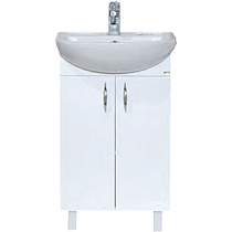 Тумба Ладога 50 напольная, прямая, эмаль + умывальник мебельный Ладога 50, Misty 67218