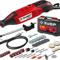 Гравер электрический ЗУБР 160Вт, 3.2мм, 15000-35000 об/мин, набор насадок, гибкий вал, штатив 19836