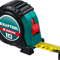 Рулетка KRAFTOOL X-Drive 10м/25мм с ударостойким обрезиненным корпусом 72000