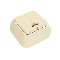 Выключатель 2-кл. ОП с подсвет. кремовый MAKEL 45223 29645