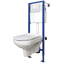 КОМПЛЕКТ: CITY б/о CLEANon (ун.сид.slimDPSC+инст.LINK,кн INTERA, стекло) (Cersanit) 65909
