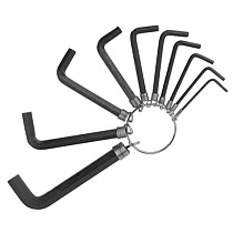 Набор Ключи имбусовые DEXX оксидированные, на кольце HEX, 10шт. 42237