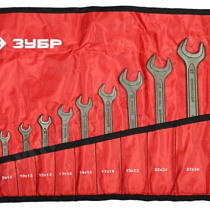 Набор рожковых ключей ЗУБР "МАСТЕР" Cr-V сталь, хромированный, 6-32 мм, 12шт 16906