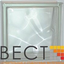 Стеклоблок "Волна" бесцветный 19*19*8 см. Glass Block Clear 1919/8 Wave 67541
