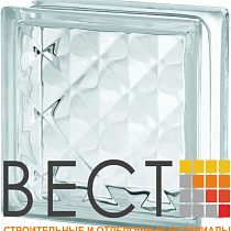Стеклоблок "Пирамида" бесцветный 19*19*8 см. Glass Block Clear 1919/8 Pyramid 67549
