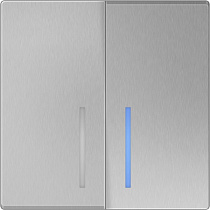 Выключатель двухклавишный с подсветкой (серебряный) W1120106 WERKEL 42349
