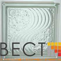 Стеклоблок "Морской" бесцветный 19*19*8 см. Glass Block Clear 1919/8 Marina 67547