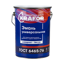 Эмаль ПФ-115 ярко-зеленая 6 кг (4) универсальная  KRAFOR 61815