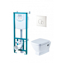 КОМПЛЕКТ: НЕО (унитаз+инсталляция+кнопка хром+сиденье м-лифт)   1.WH50.1.543 (SANTEK) 41617