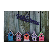 Коврик влаговпитывающий "Samba" 40*60 см. "Welcome", скворечники, "VORTEX" 46385