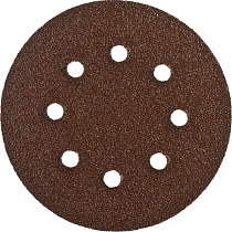 Круг шлифовальный ЗУБР "СТАНДАРТ" из абразивной бумаги на велкро основе, 6 отв., Р240, 150мм, 5шт 68964