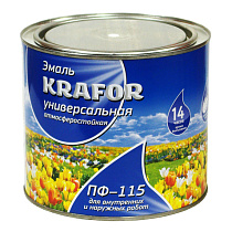 Эмаль KRAFOR ПФ-115 салатная 6 кг 47617