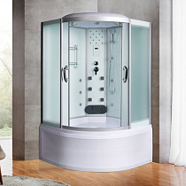 Душевая кабина River TEMZA 120/120/55 ТН высокий поддон, тонированные стекла, с гидромассажем 76907
