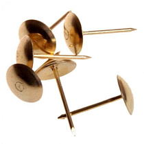 Гвозди мебельные латунированные 10,5 мм, большая головка 100 шт (фасовка) 57872