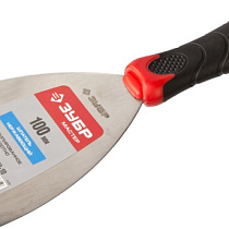 Шпатель ЗУБР "МАСТЕР", профилированное нержавеющее полотно, 2к ручка, 100мм 46843