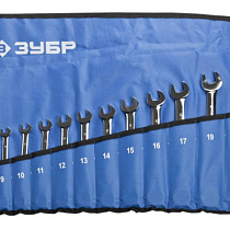 Набор комбинированных ключей ЗУБР "МАСТЕР" Cr-V сталь, хромированный, 6-22 мм, 12шт 15373