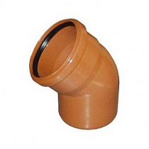 Отвод Дн 110 45* ПП (наружная канализация) рыжая 48196