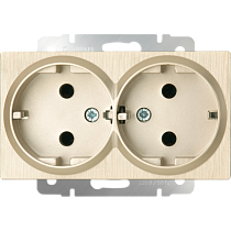 Розетка двойная с заземлением (шампань рифленый) W1172010 WERKEL 59979