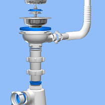 Сифон Ани Грот 3-1/2"х40 с перел. д/мойки 17580