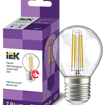 Лампа светодиодная 360° G45 7Вт шар 4000К E27 230В прозр. IEK 66608